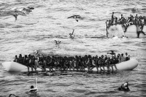 Composite photograph of Boat People in the Mediterranean