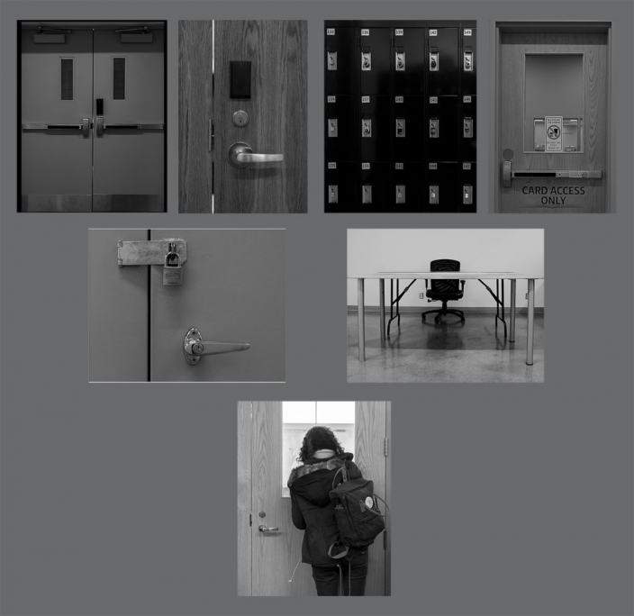 Images of closed doors, locks, impediments, the other, aliens.