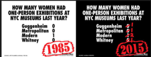 Guerrilla Girls How Many Women had One-person exhibitions at NYB Museums?